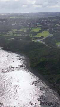 Aerial View of Mornington Peninsula Coastline in Victoria