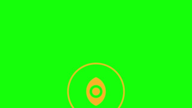 Message Eye Icon orbiting the screen clockwise inside a ring frame, Green Screen Loop Animation