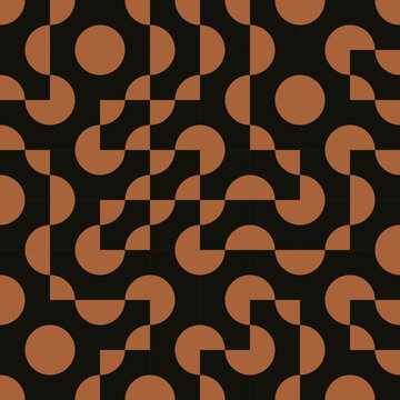 Motif de mosa&iuml;que truchet en terre cuite et parchemin sans couture