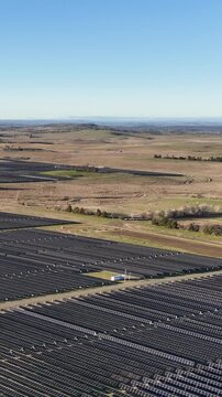 Aerial High-Angle View of Massive Solar Farm in Rural Australia