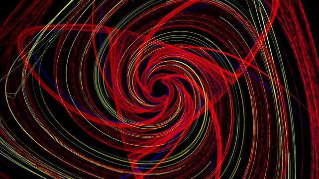 A digital visualization of Thomas's cyclically symmetric attractor, shown with intertwined luminous trajectories and spiral structures on a dark background.