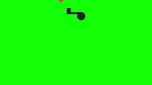 Watch Music Note Icon orbiting the screen counterclockwise plus an accent dot, Green Screen Loop Animation