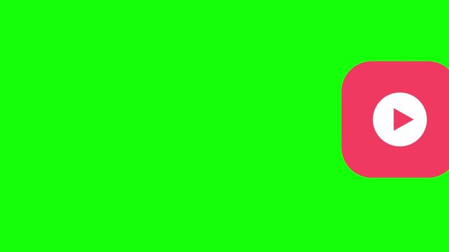Circular Play Button Flying Right to Left on a Square Chip