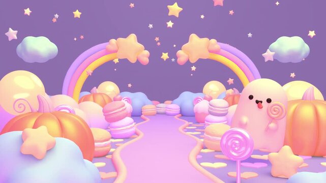 Cute Halloween land animation. (loop)