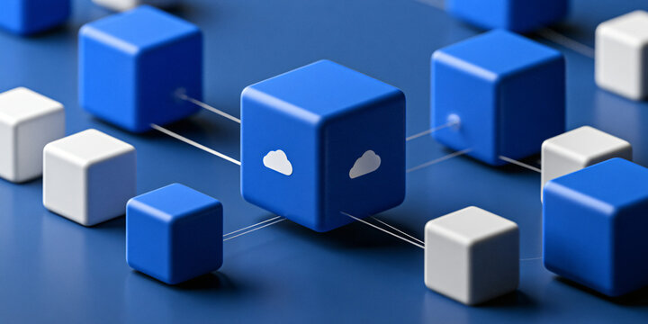Digital network connection with cloud computing blocks for serverless infrastructure