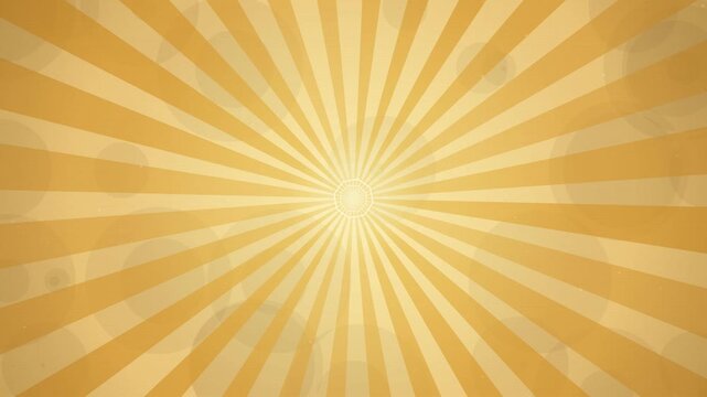 Retro sunburst pattern with a vintage textured overlay, golden rays emanating from the center, subtle bokeh circles and light dust particles, nostalgic background for design
