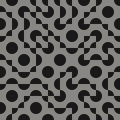 Fototapeta premium Seamless infinity mosaic pattern background in black and cream