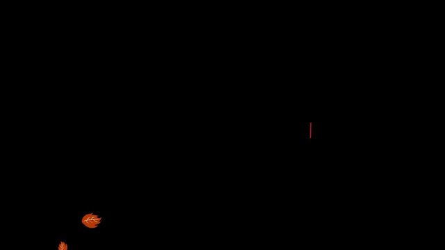 Motivational text animation featuring floating autumn leaves against a minimalist deep black background setting with displays motivational phrase