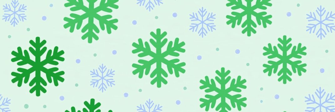 Green snowflake pattern holiday background with mint surface for winter banner wallpaper and seasonal wrapping design