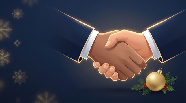 Multicultural Business Handshake Festive Holiday Concept