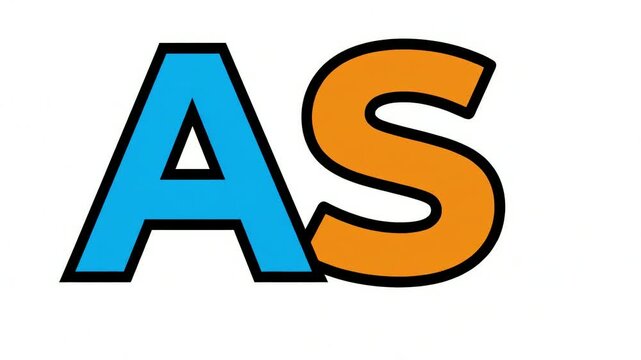 A and S Modern, Minimalist Logo Design with Blue and Orange Typography