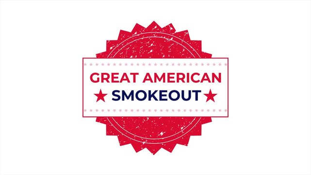 Clean animated awareness graphic for the Great American Smokeout, encouraging people to quit smoking and take positive steps toward a healthier, tobacco-free life.