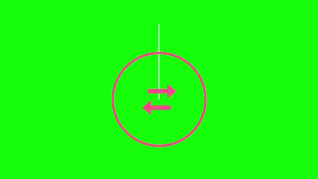 Retweet Arrows Swinging like a Pendulum inside a Ring Frame