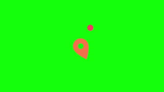 Location Pin Wiggling Side to Side with an Accent Dot