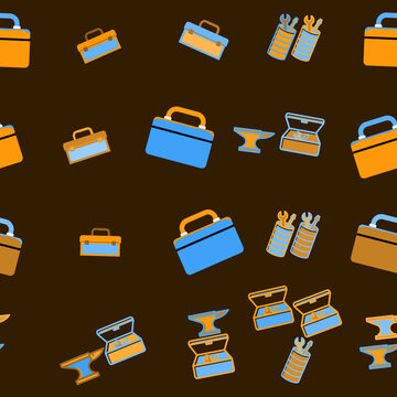 Toolbox and Tools Seamless Pattern
