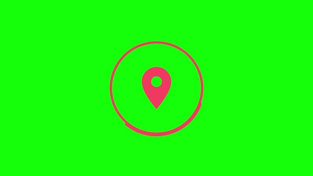 Location Pin inside a Radar Sweep inside a Ring Frame