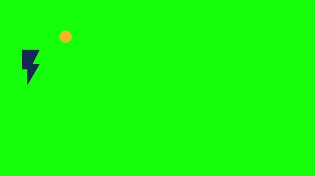 Lightning Bolt Waving across the Screen with an Accent Dot