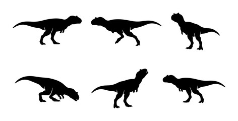 Dinosaur Silhouettes Vector Set: Prehistoric Reptile Icons for Jurassic Era Designs © Kotha