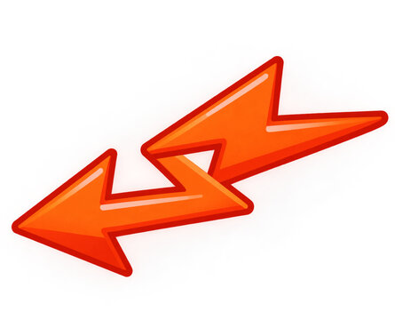 Orange double arrows pointing left and right exchange symbol vector illustration
