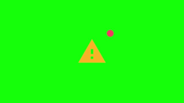 Alert Triangle Shaking in Place with an Accent Dot
