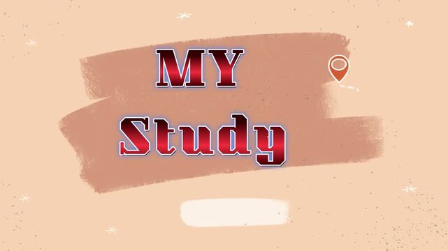 Animated digital study planner interface featuring dynamic text elements against a soft pastel background design