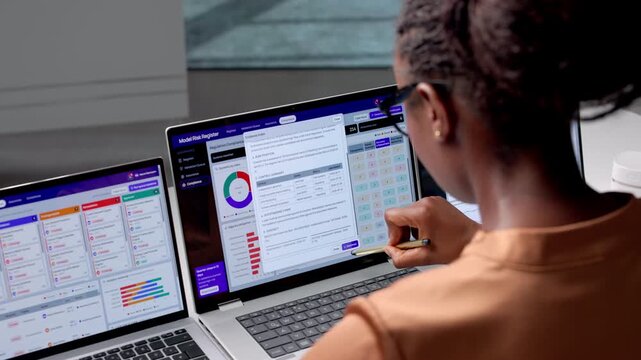 AI Governance Manager Reviewing Software Risk Assessment
