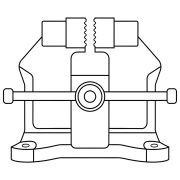 bench vise tool isolated on white background