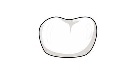Fototapeta premium Minimalist white molar tooth icon in cartoon style isolated on white background, ideal for dental health, dentistry clinics, and oral hygiene education materials.