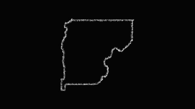 Sketch Valley outline map animation - smooth progressive reveal