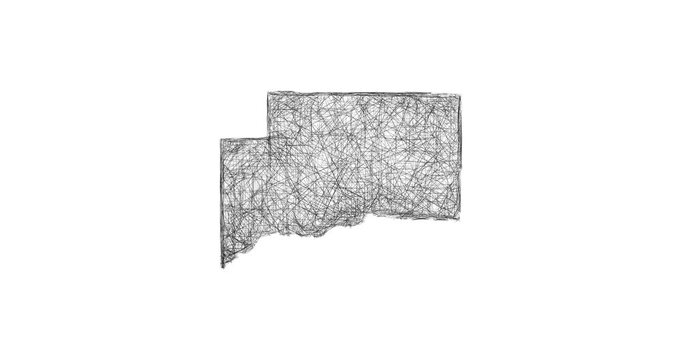 Sketch Clinton outline map animation - smooth progressive reveal