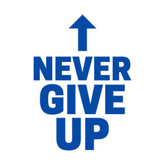 Never give up blue motivational gym arrow vector typography t-shirt design © Shadhin