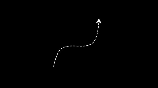 Dotted Up arrow animation. dotted arrow moving upward motion.