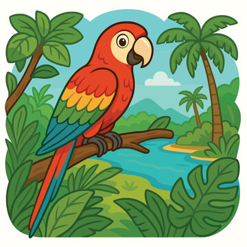 vector illustration of a parrot