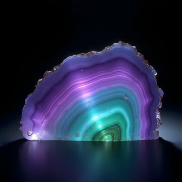 Fluorite Crystal Slice Macro Backlit Mineral Texture