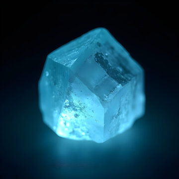 Aquamarine Crystal Macro Backlit Glowing Mineral