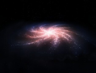 Ancient multi-armed spiral galaxy in space. Large star system in the universe. Milky Way twin against a black background. © Nazarii