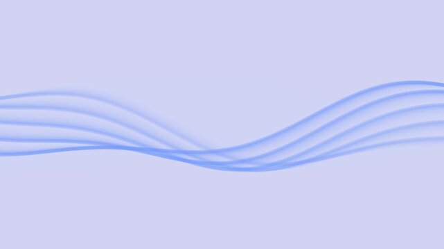 Abstract blue wave lines moving smoothly on light background stock footage