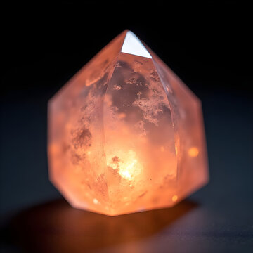 Morganite Crystal Macro Backlit Gemstone