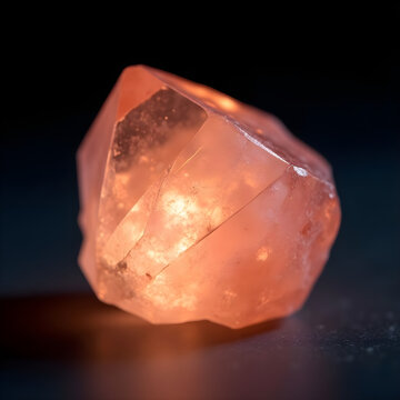 Morganite Crystal Macro Backlit Peach Pink Gemstone