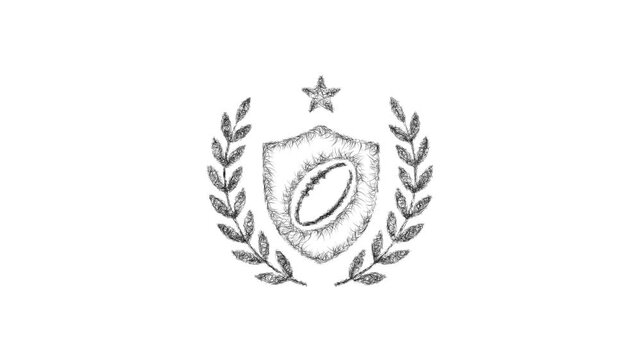 Sketch rugby championship icon animation - smooth progressive reveal