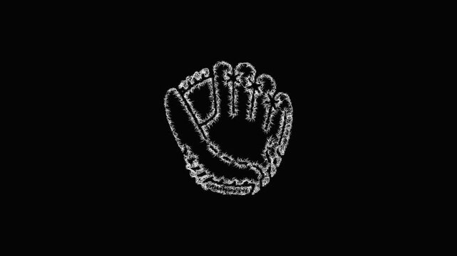 Sketch baseball glove icon animation - smooth progressive reveal
