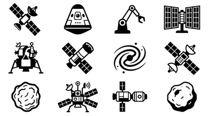Collection of Space Exploration and Astronomy Icons. © huda