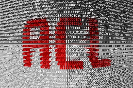 ACL binary code 3d illustration