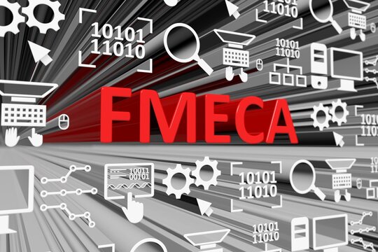 FMECA concept blurred background 3d render illustration