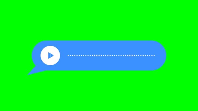 Audio Voice Message Player with Soundwave Loop on Green Screen