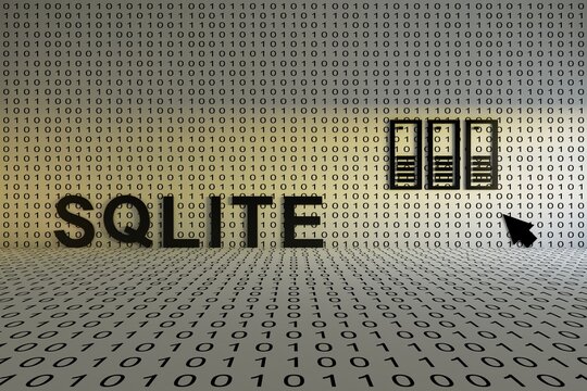 SQLite concept text sunlight 3D illustration
