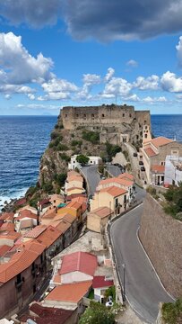 Scilla old town view from above, calabria, italia