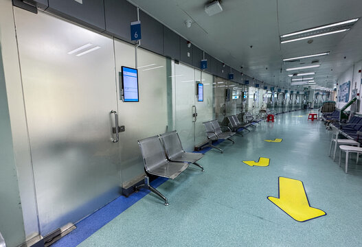Background imagery of hospital interior corridors