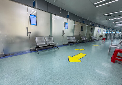 Background imagery of hospital interior corridors