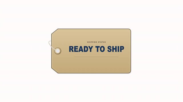 4K classic manila ready to ship tag with alpha channel outbound animation